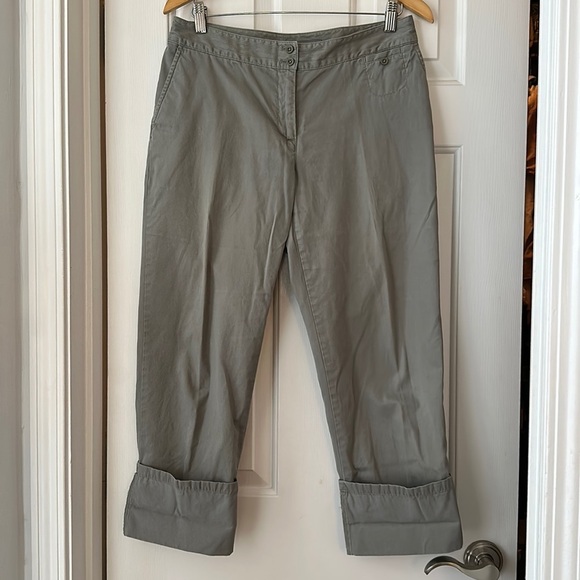 J Jill army green genuine fit below waist cuff crop pant size 6 - Picture 1 of 6